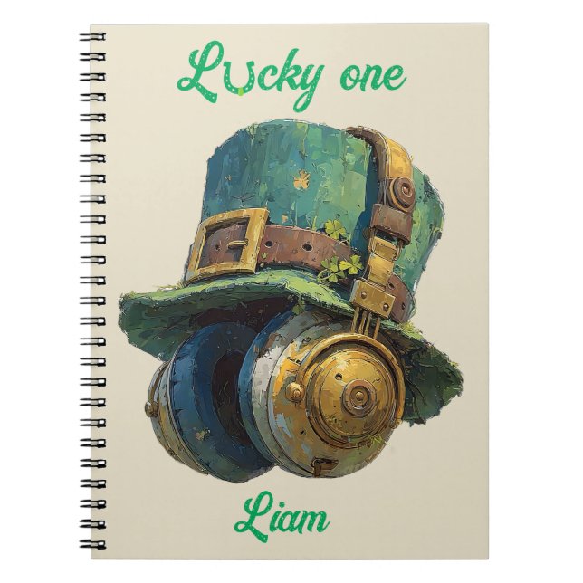 Lucky One St. Patrick’s Day Music Personalized Notebook (Front)