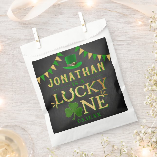 Lucky One St. Patrick's Day 1st Birthday Favour Bag (Clipped)