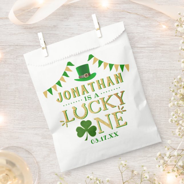 Lucky One St. Patrick's Day 1st Birthday Favour Bag (Clipped)
