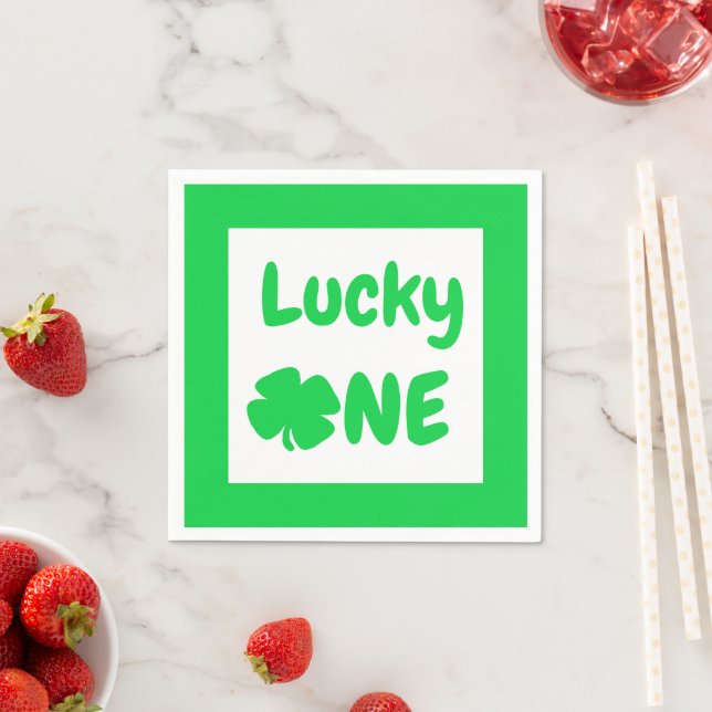 Lucky One St Patrick's Day 1st Birthday Napkin (Insitu)