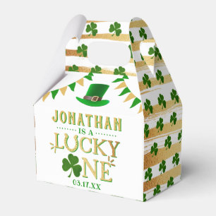 Lucky One St. Patrick's Day 1st Birthday Party Favor Box