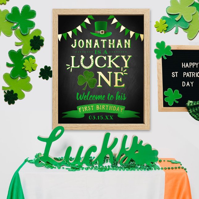 Lucky One St. Patrick's Day 1st Birthday Welcome Foil Prints (Creator Uploaded)