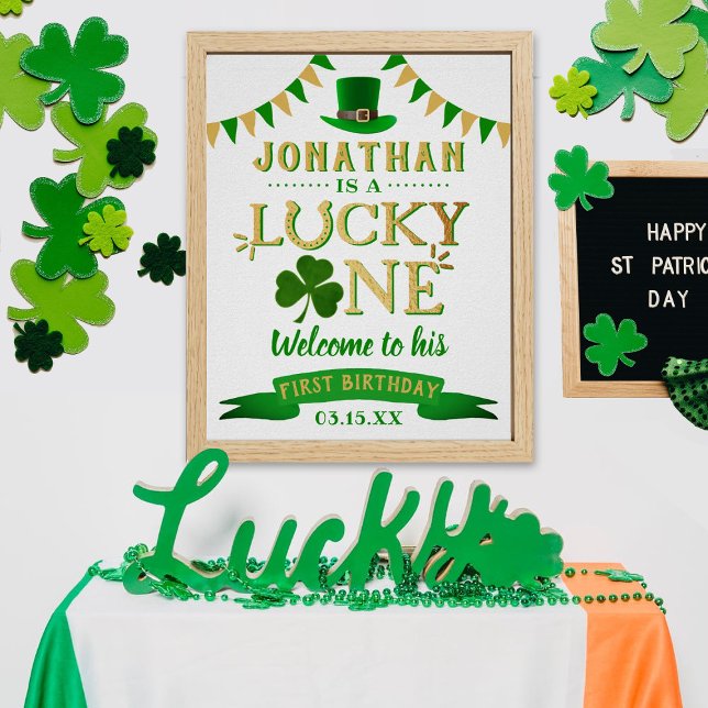 Lucky One St. Patrick's Day 1st Birthday Welcome Poster (Creator Uploaded)