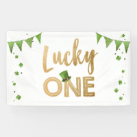 Lucky One St Patrick's Day Birthday Banner Clover