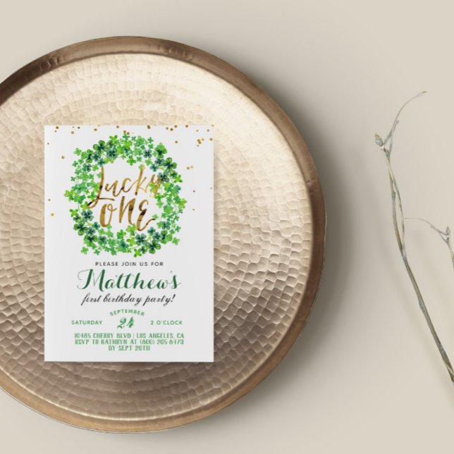 Lucky One St. Patrick's Day First Birthday Invitation (Creator Uploaded)