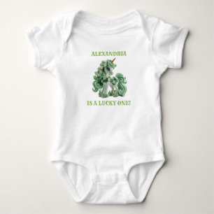 Lucky One St Patricks Day Unicorn Bodysuit