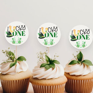 Lucky One St Patricks First Birthday Party Classic Round Sticker