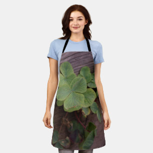 Lucky or Determined? Saint Patricks Day Shamrocks Apron