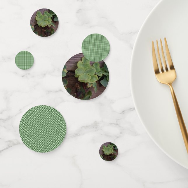 Lucky or Determined? Saint Patricks Day Shamrocks Confetti (Group)