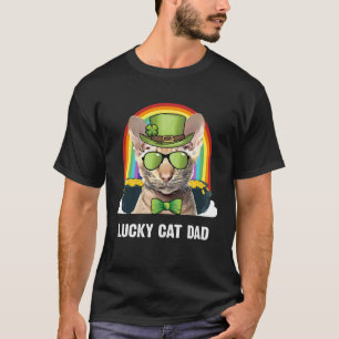Lucky Oriental Cat Dad St Patricks Day T-Shirt