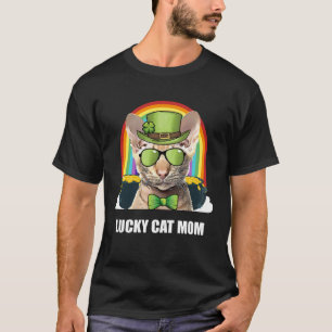 Lucky Oriental Cat Mom St Patricks Day T-Shirt