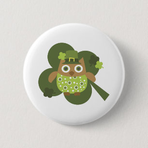 Lucky Owl 2 Inch Round Button