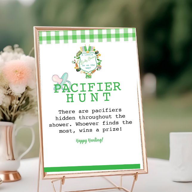 Lucky Pacifier Hunt Baby Shower Game  Table Number (Lucky Pacifier Hunt Baby Shower Game Table Number)