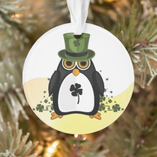 Lucky Penguin Saint-Patrick Clover Irlandais