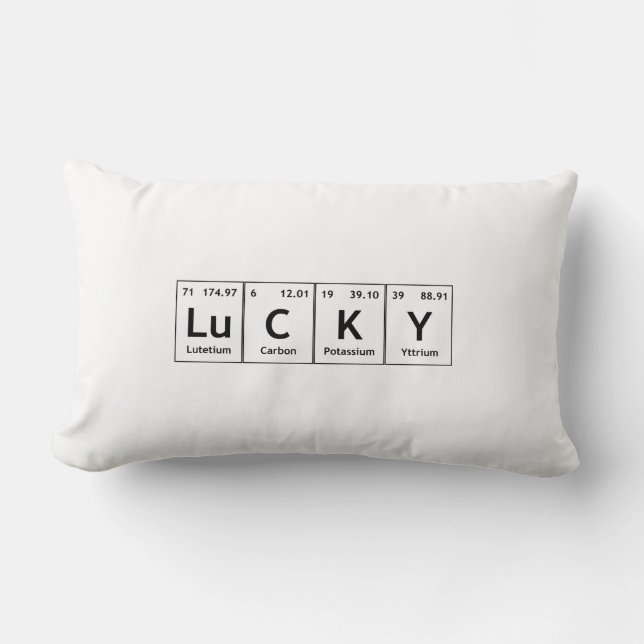 LuCKY Periodic Table Element Word Chemistry Symbol Lumbar Pillow (Front)