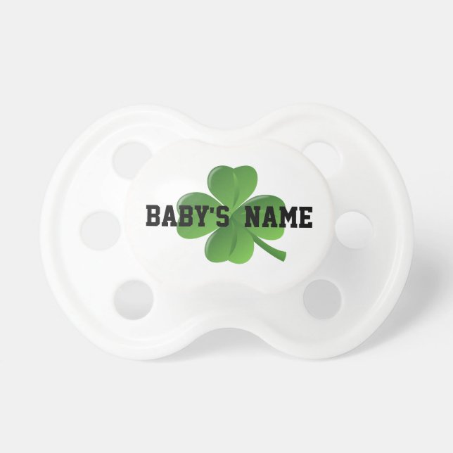 Lucky personalized Irish shamrock Pacifier (Front)