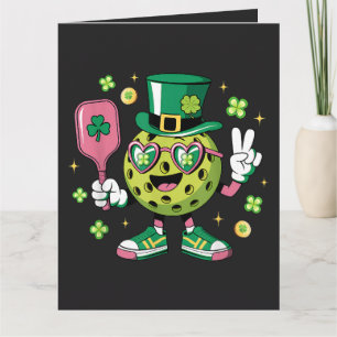 Lucky Pickleball Hat Irish Shamrock Thank You Card