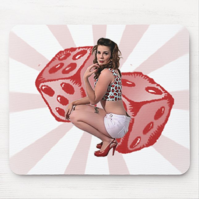 Lucky Pin Up Mouse Pad (Front)