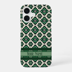 Lucky Plaid Clover Pattern iPhone 16 Case