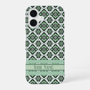 Lucky Plaid Clover Pattern iPhone 16 Case