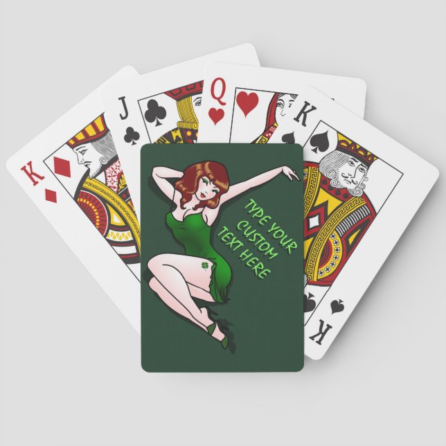 Lucky Playing Cards Lady Luck Personalized Cards (Back)