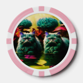 Lucky Poker Chips for Cat Lovers
