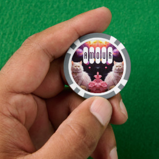 Lucky Poker Chips for Cat Lovers
