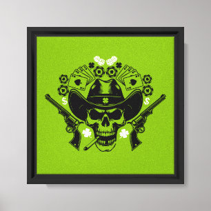 Lucky Poker Skull Canvas Print