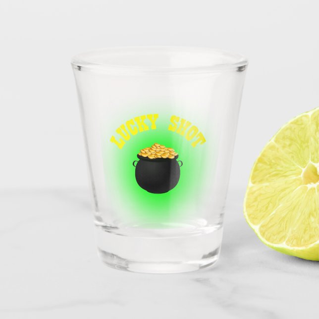 Lucky Pot of Gold Shot Glass (Front)
