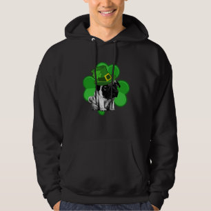 Lucky Pug St Patrick Shamrock C  Dog Dad Mom Boy G Hoodie