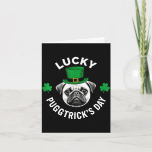 Lucky pugtrick's day funny st patrick's pug dog card