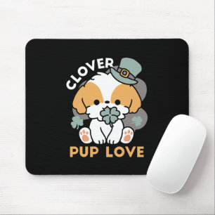 Lucky Pup with Clover – St. Patrick's Day Gift Mouse Pad
