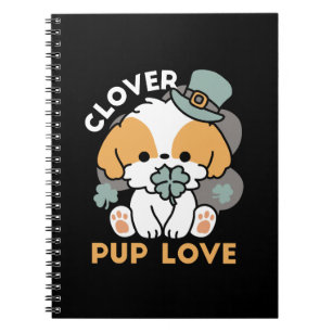 Lucky Pup with Clover – St. Patrick's Day Gift Notebook