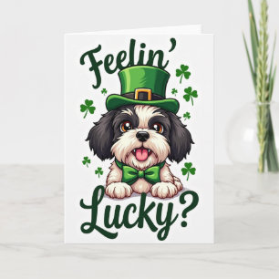 Lucky Puppy St Patricks Day Card