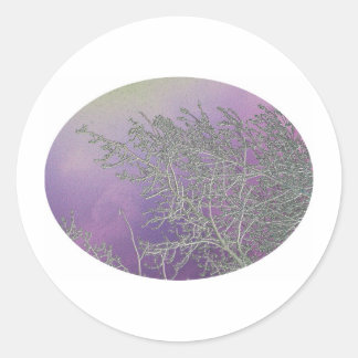 Lucky Purple n Silver Streaks V5 Classic Round Sticker