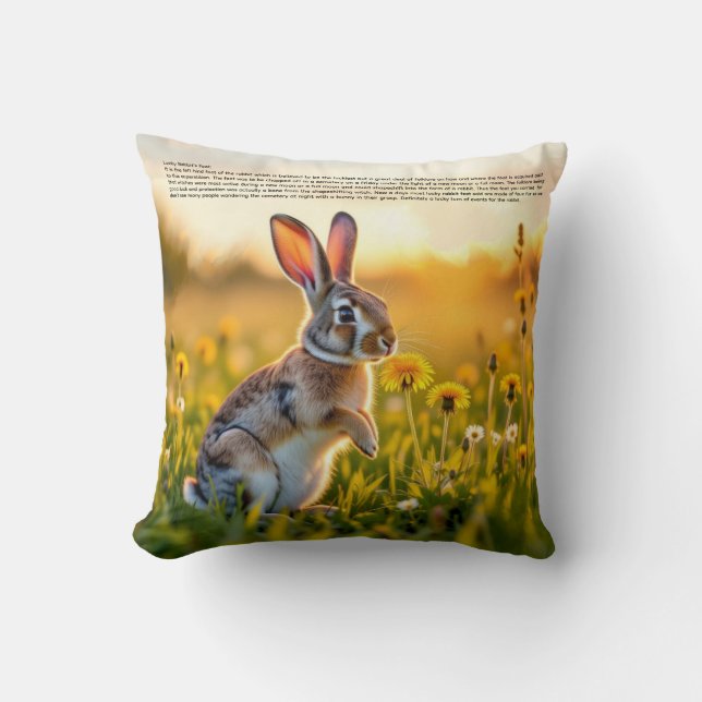 Lucky Rabbit Foot  Throw Pillow (Front)