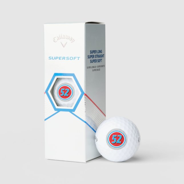Lucky race car number logo colourful custom golf balls (Packaging)
