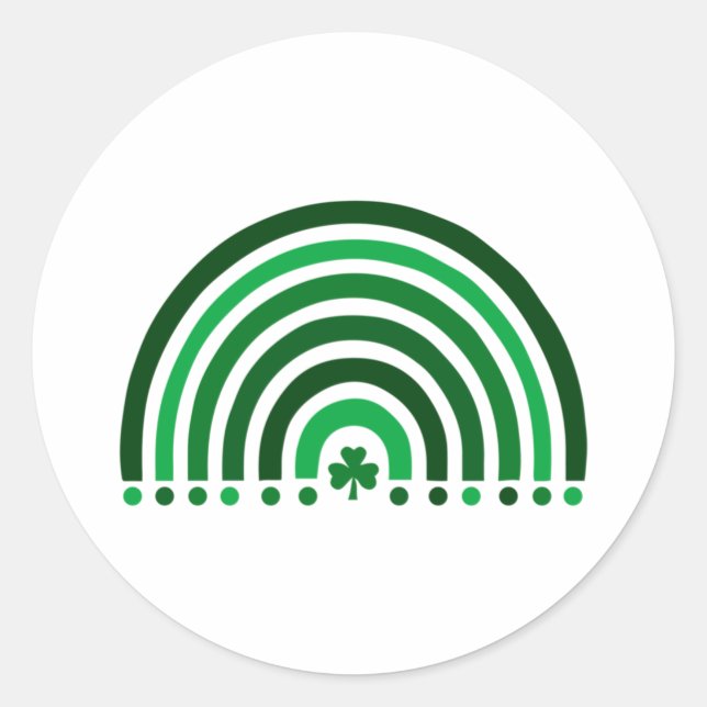 Lucky Rainbow Clover - St. Patrick’s Day Geometric Classic Round Sticker (Front)