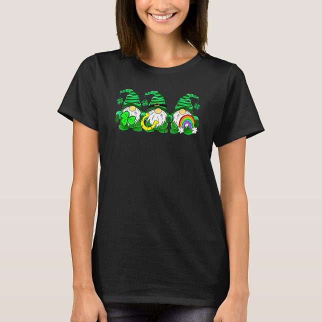 Lucky Rainbow Gnome Happy St Patrick's Day Kids Wo T-Shirt (Front)