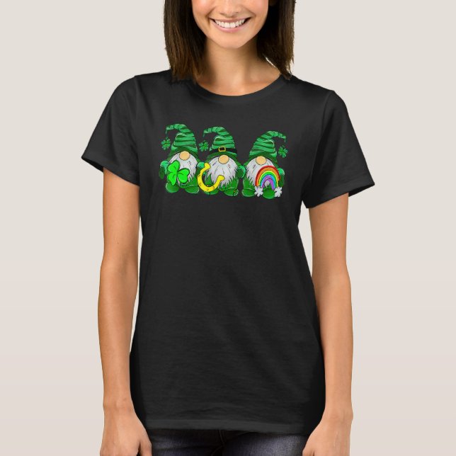 Lucky Rainbow Gnome Happy St Patrick's Day Kids Wo T-Shirt (Front)