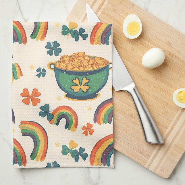 Lucky Rainbows Kitchen Towel (Quarter Fold)