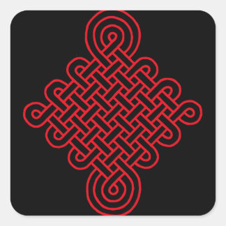 Lucky Red Chinese Knot Square Sticker