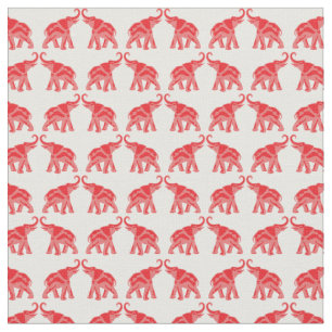 Lucky Red Elephant Fabric