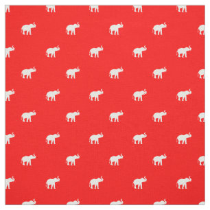 Lucky Red Elephant Fabric