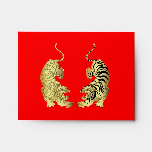 LUCKY Red Enveloppes chinois Nouvel An Gold TIGER (Devant)