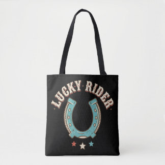 Lucky Rider Vintage Horseshoe Tote Bag