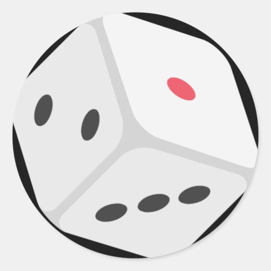 Lucky Rolling Dice Emoji Classic Round Sticker Zazzle.ca