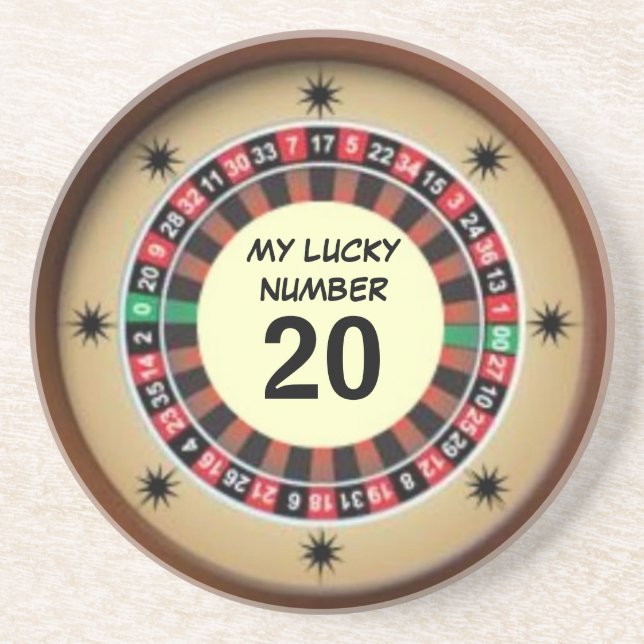Lucky Roulette Wheel Number Coaster (Front)
