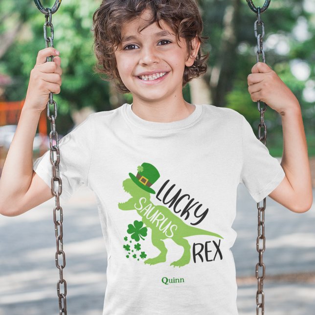 Lucky Saurus Rex Dinosaur St. Patrick's Day T-Shirt (Creator Uploaded)