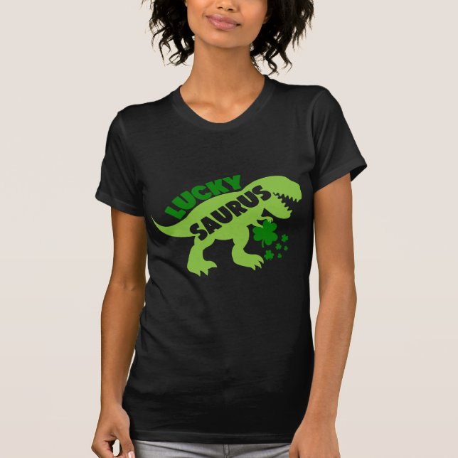 Lucky Saurus – St. Patrick’s Day Dino T-Shirt (Front)